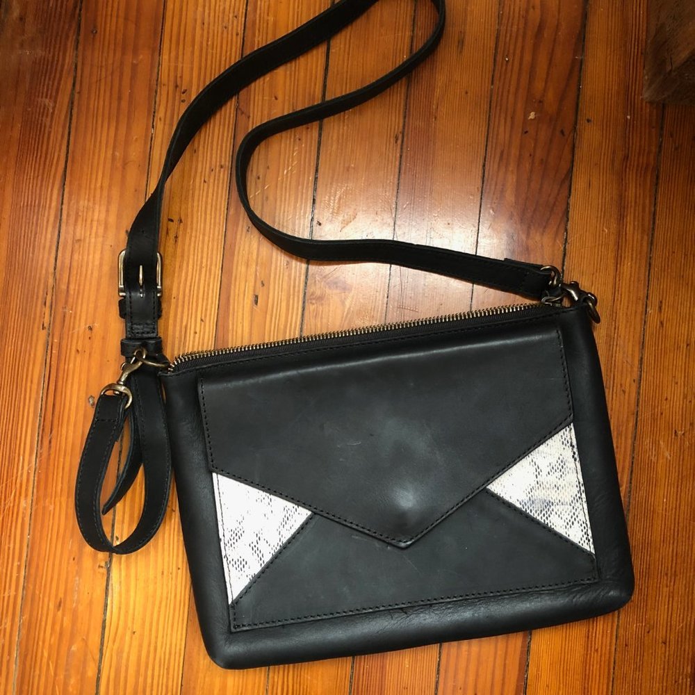 ABLE Black and Snake Crossbody